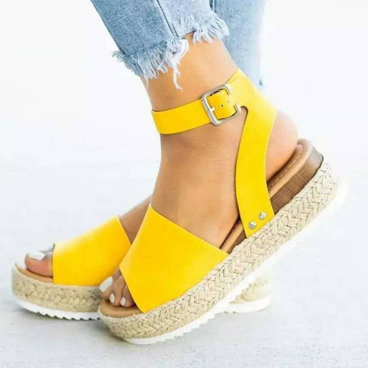 Kvinders Flatform Sandaler med Ankelrem 2