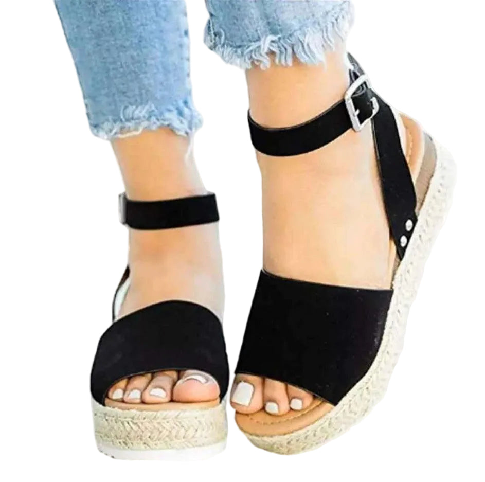 Kvinders Flatform Sandaler med Ankelrem 3