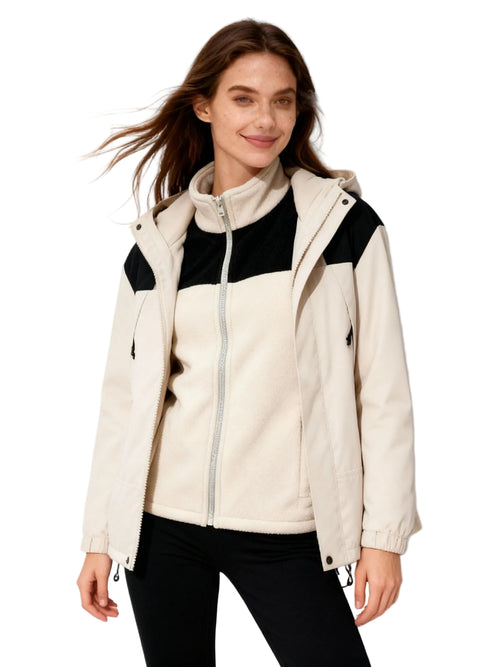Kvinders Fleece Hættejakke 3 i 1 0