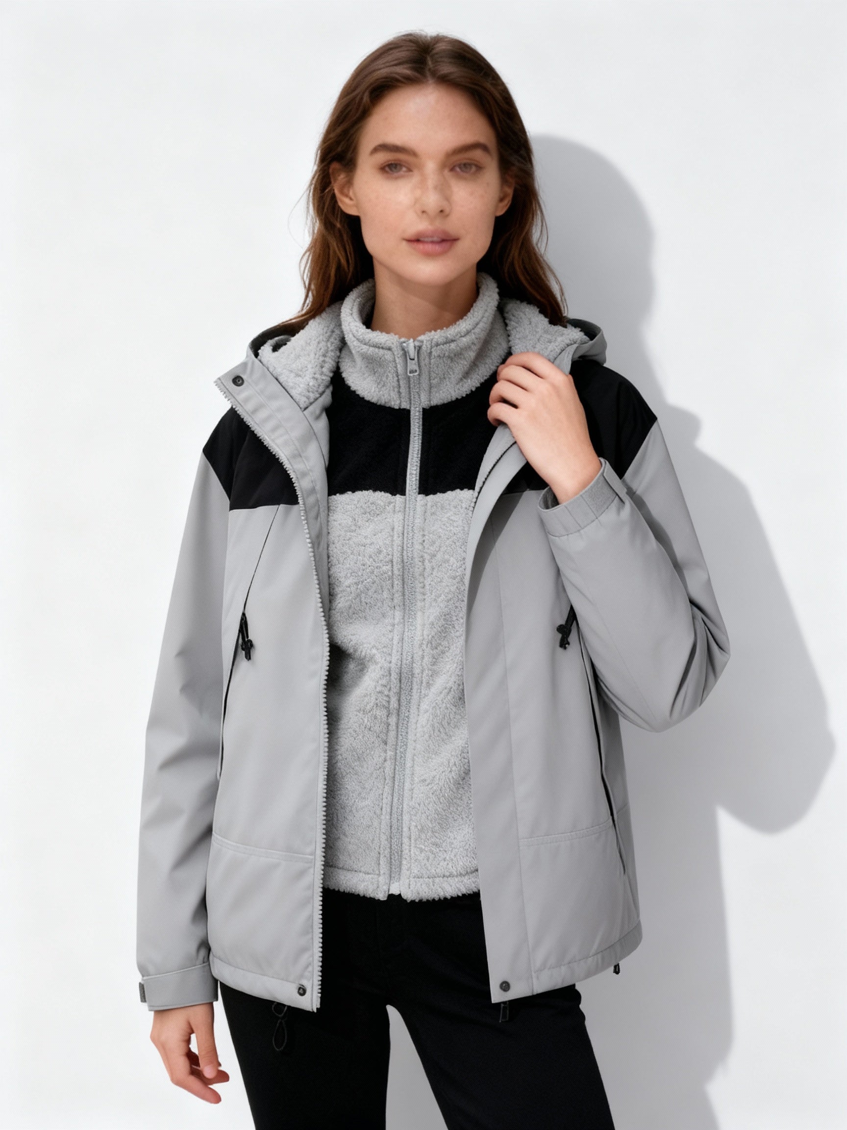 Kvinders Fleece Hættejakke 3 i 1 5