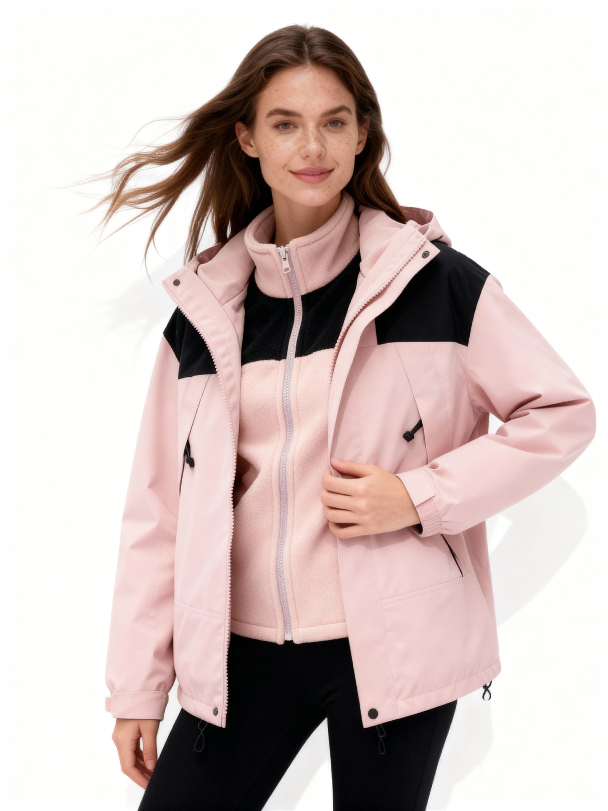 Kvinders Fleece Hættejakke 3 i 1 7