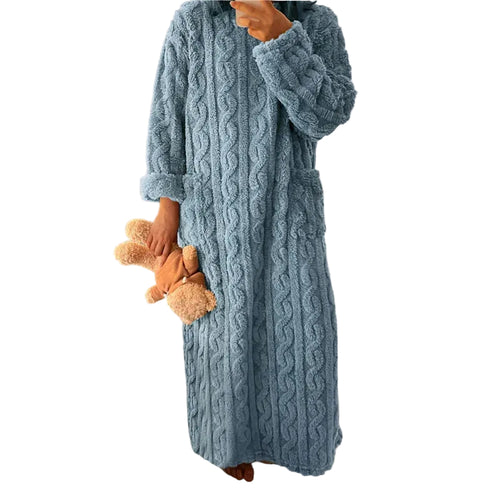Kvinders Fleece Kjole Cozy Design Langærmet 0