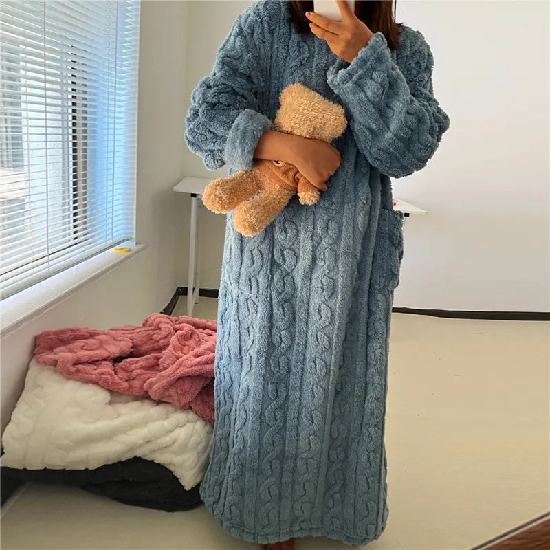 Kvinders Fleece Kjole Cozy Design Langærmet 1