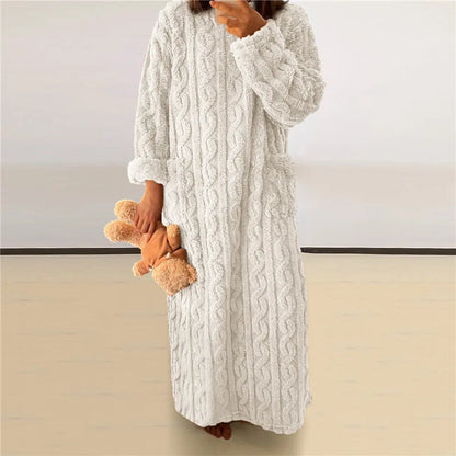 Kvinders Fleece Kjole Cozy Design Langærmet 5