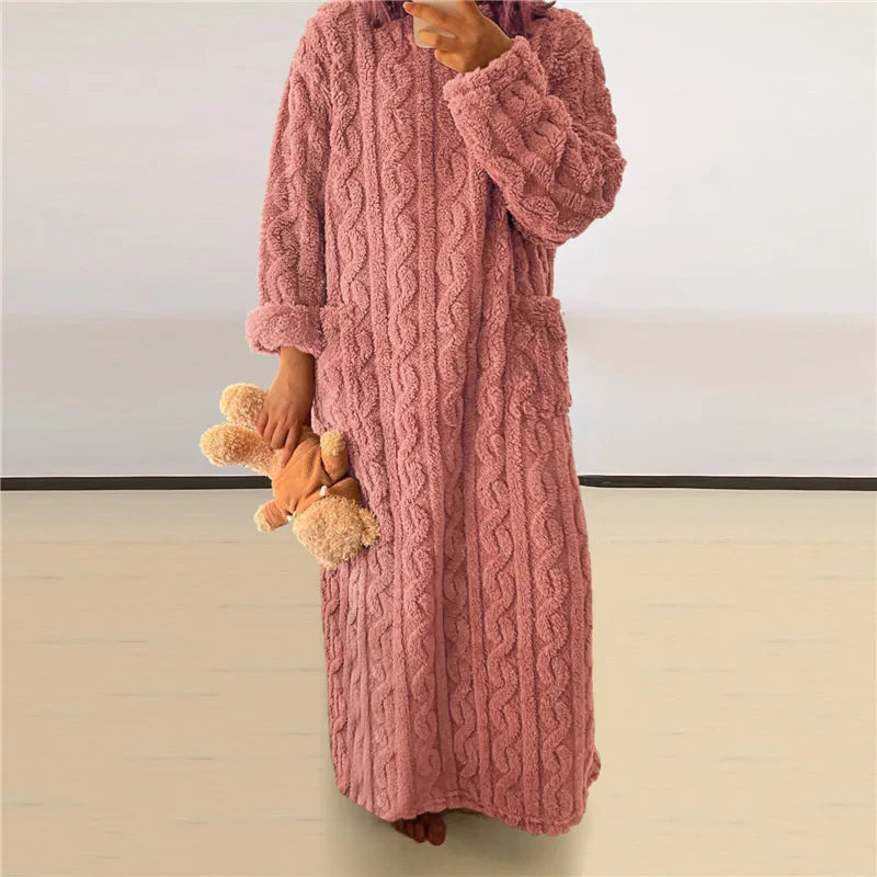 Kvinders Fleece Kjole Cozy Design Langærmet 8