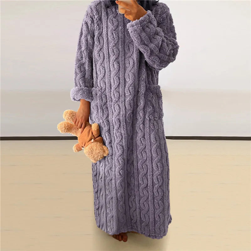 Kvinders Fleece Kjole Cozy Design Langærmet 9