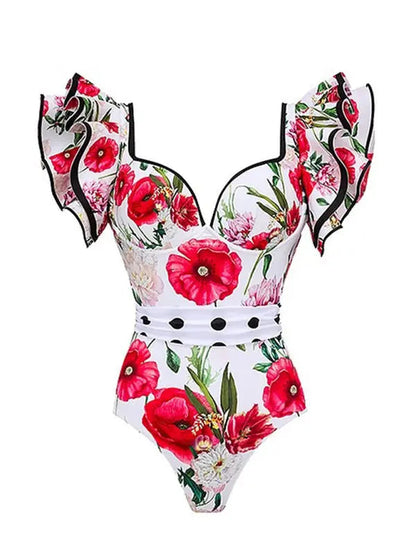 Kvinders Floral Skirted Badedragt med Top og Nederdel Solgt Separat 6
