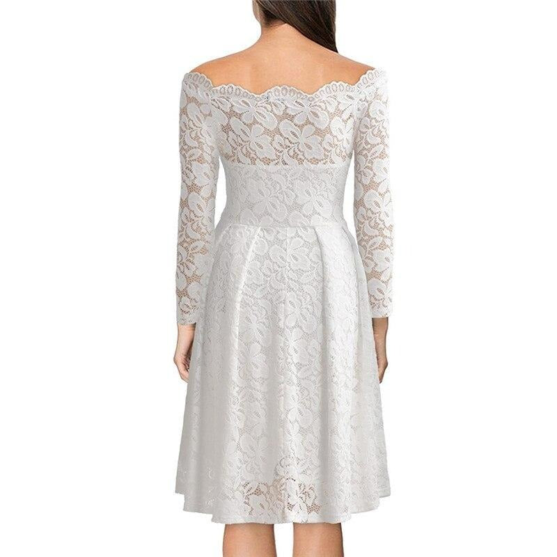 Kvinders Formelle Kjole med Off-Shoulder Design 1