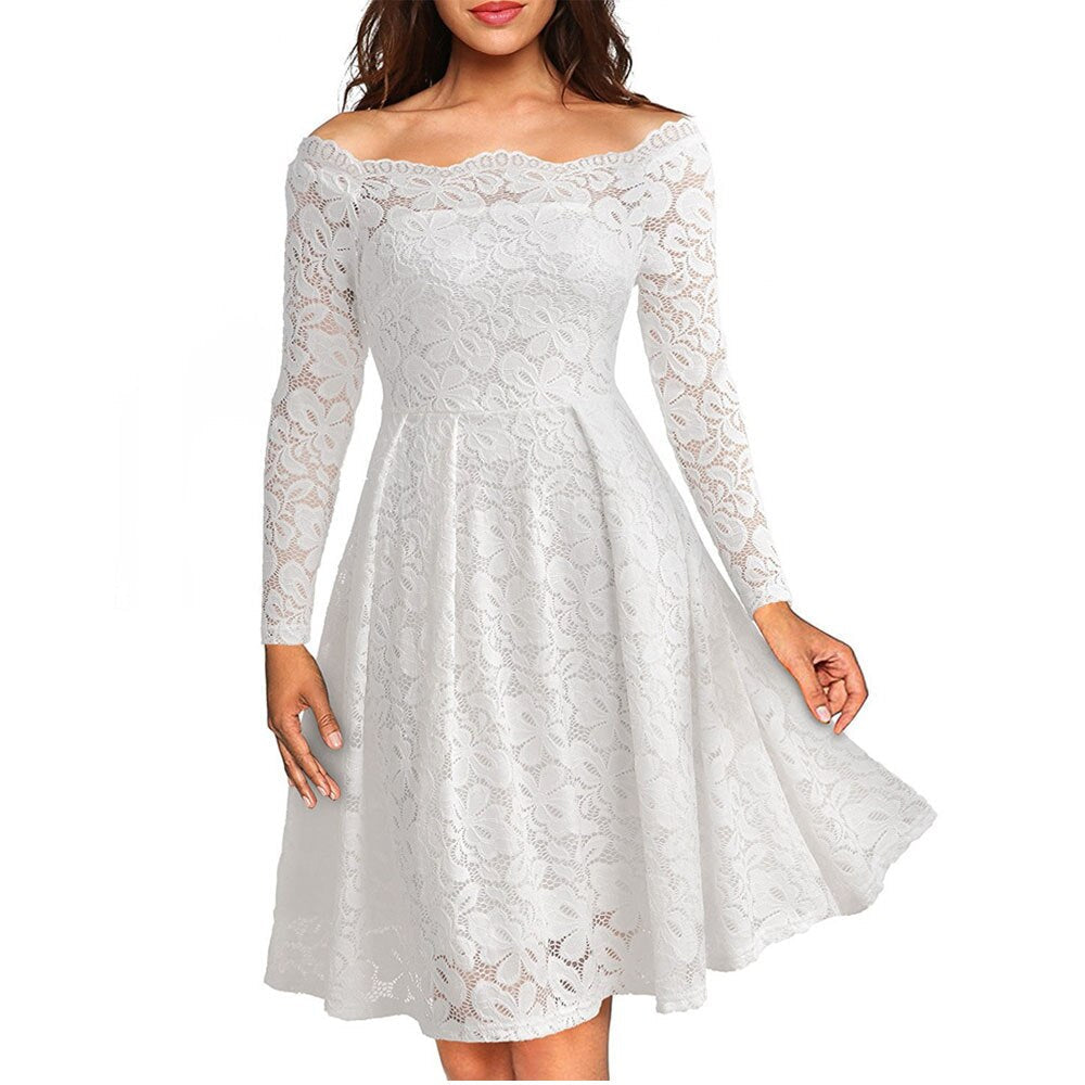 Kvinders Formelle Kjole med Off-Shoulder Design 5