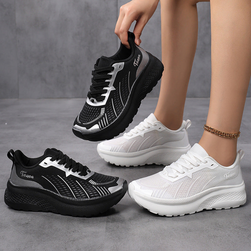 Kvinders Fritidssneakers med Åndbar Mesh og Dæmpende Sål 1