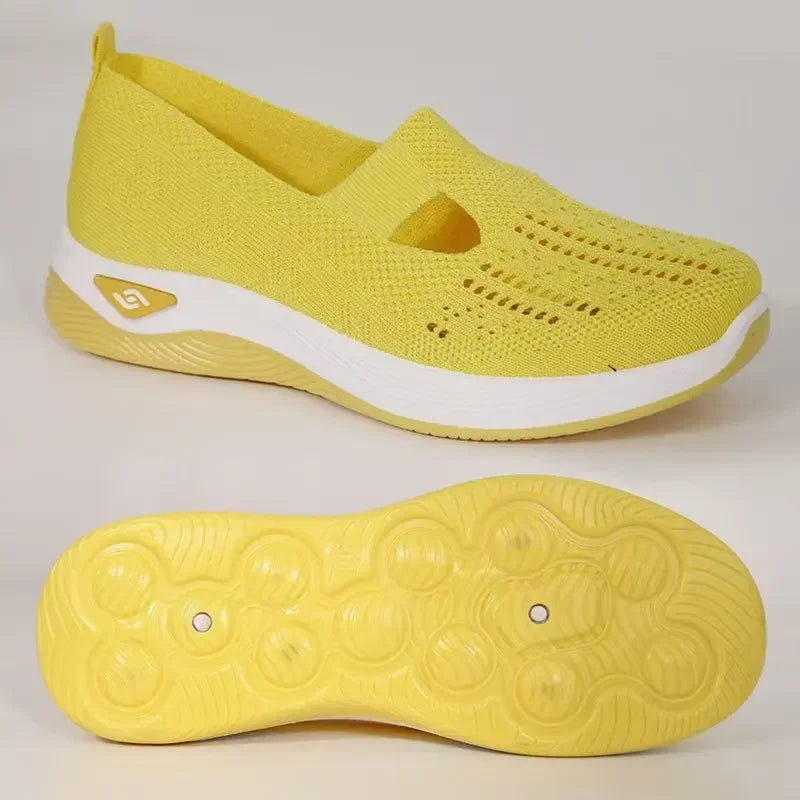 Kvinders Gå-Sko Slip On Åndbar Tekstil Med Memory Foam Indersål 7