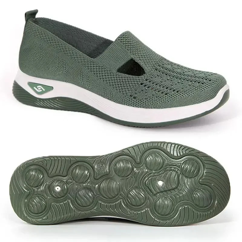 Kvinders Gå-Sko Slip On Åndbar Tekstil Med Memory Foam Indersål 8