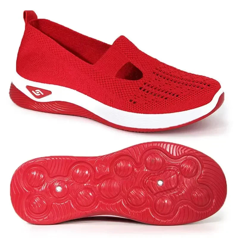 Kvinders Gå-Sko Slip On Åndbar Tekstil Med Memory Foam Indersål 9