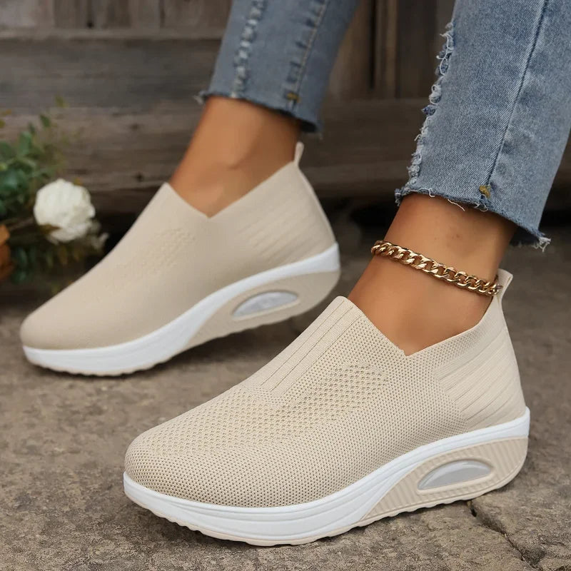Kvinders Gå Sko Platform Mules Åndbart Stof Non-Slip 2