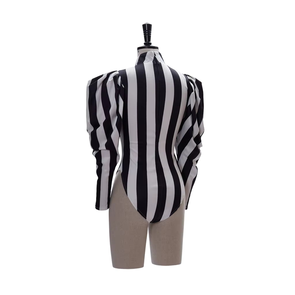 Kvinders Gotisk Jumpsuit med Striber Tætsiddende Design 3