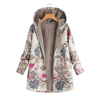 Kvinders Hættejakke med Patchwork Design 0