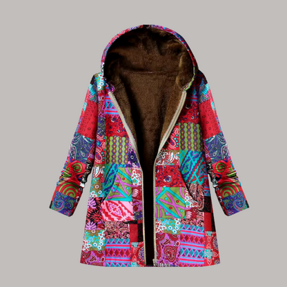 Kvinders Hættejakke med Patchwork Design 5