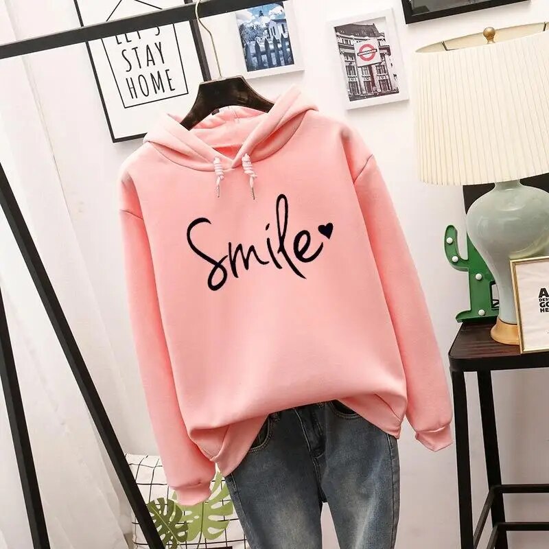 Kvinders Hættetrøje med Smil Design 1