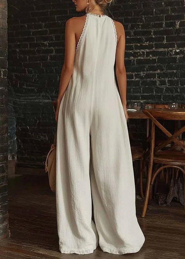 Kvinders Halter Jumpsuit V-hals Patchwork Design 2