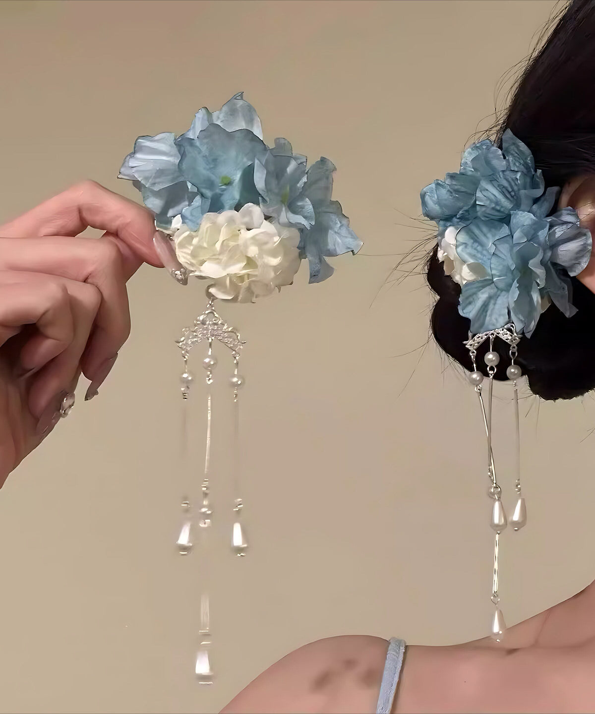 Kvinders Hårnål Sæt med Blomsterkvast Design 0