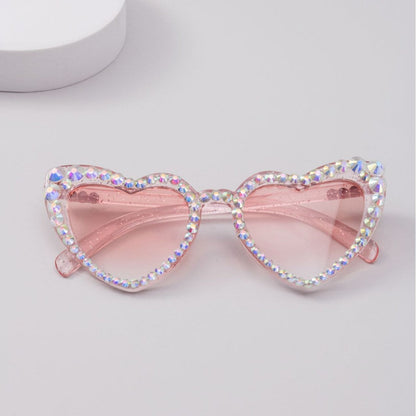 Kvinders Hjerteformede Solbriller med Glitter 1