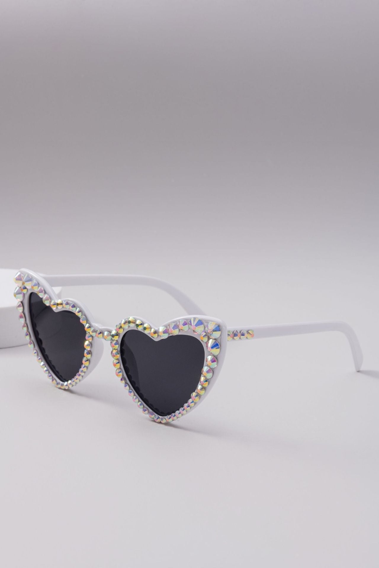 Kvinders Hjerteformede Solbriller med Glitter 10