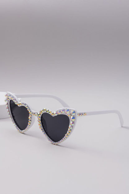 Kvinders Hjerteformede Solbriller med Glitter 10