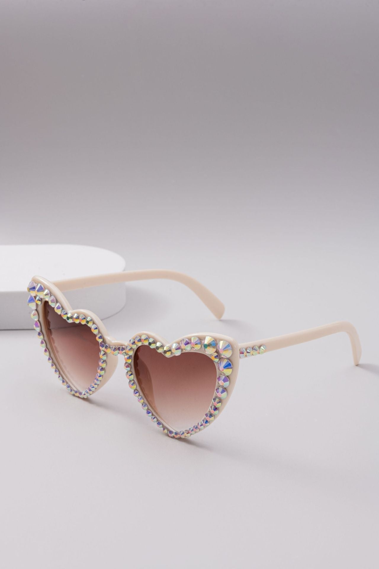 Kvinders Hjerteformede Solbriller med Glitter 12