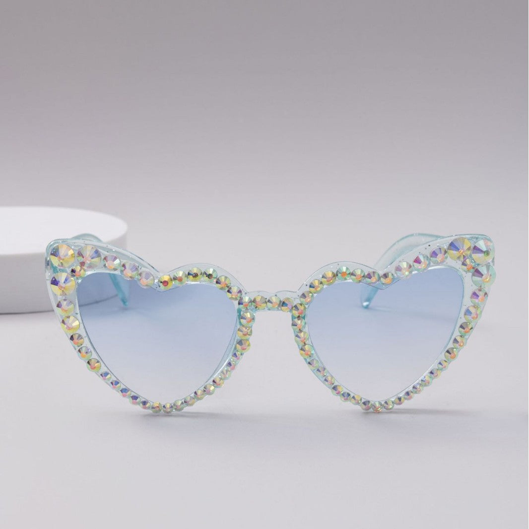 Kvinders Hjerteformede Solbriller med Glitter 2