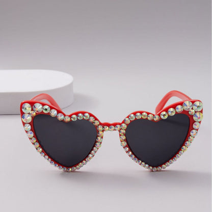 Kvinders Hjerteformede Solbriller med Glitter 5