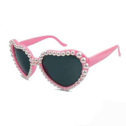 Kvinders Hjerteformede Solbriller med Glitter 7