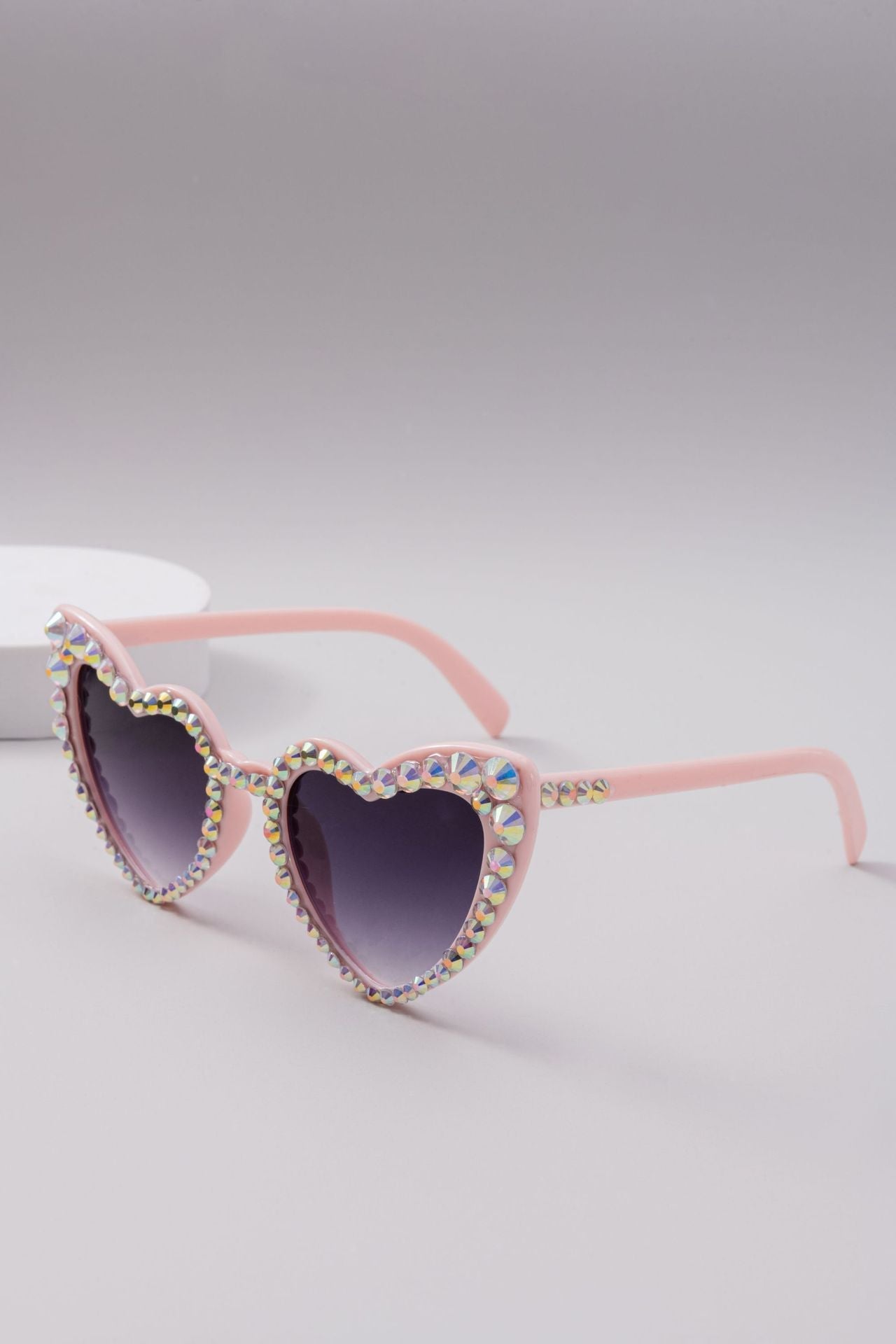 Kvinders Hjerteformede Solbriller med Glitter 8