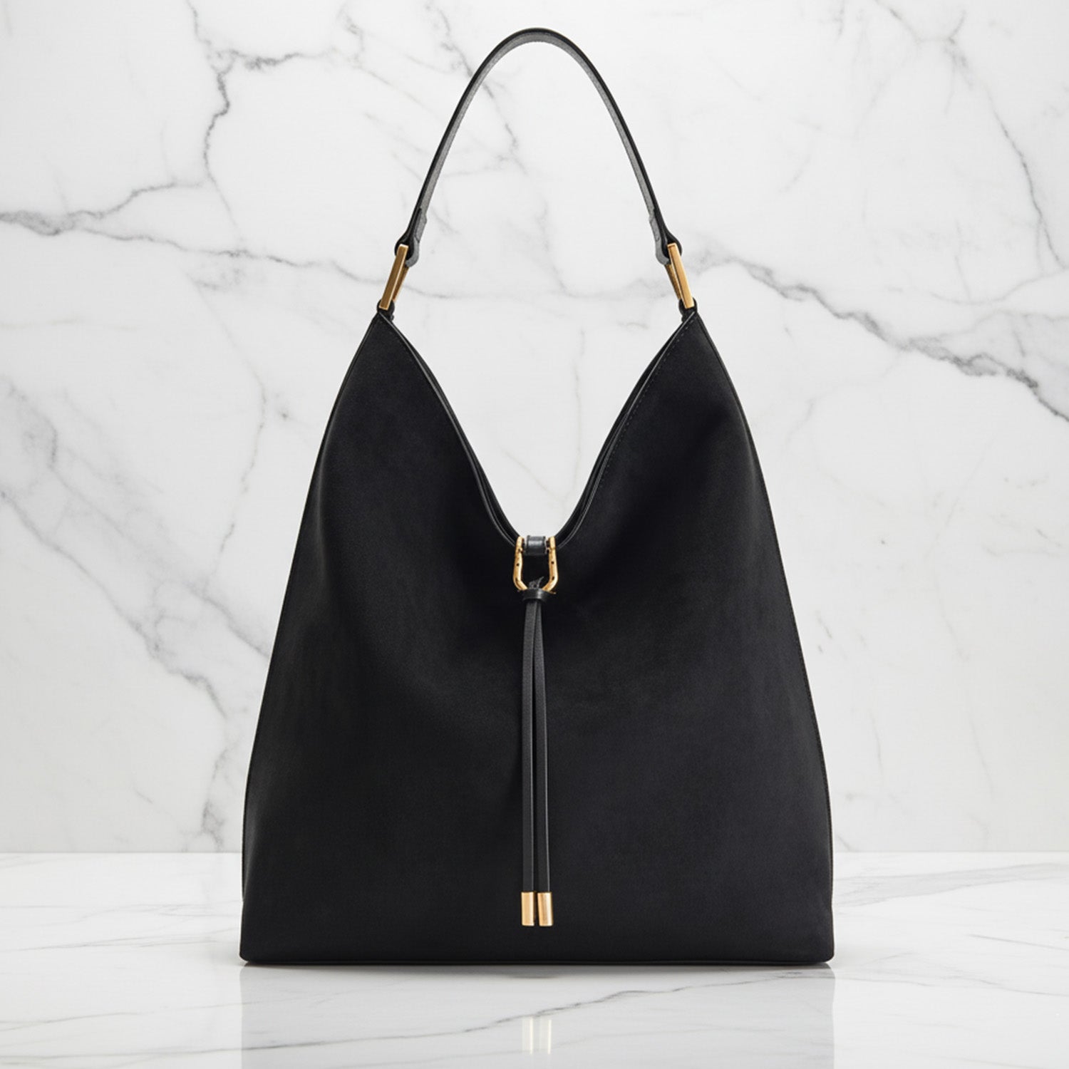 Kvinders Hobo Taske med Snøredetaljer Slouchy Design 6