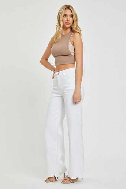 Kvinders Høj Talje Bred Ben Jeans 4