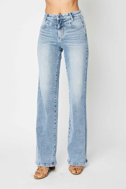 Kvinders Høj Talje Retro Jeans Medium Denim 2