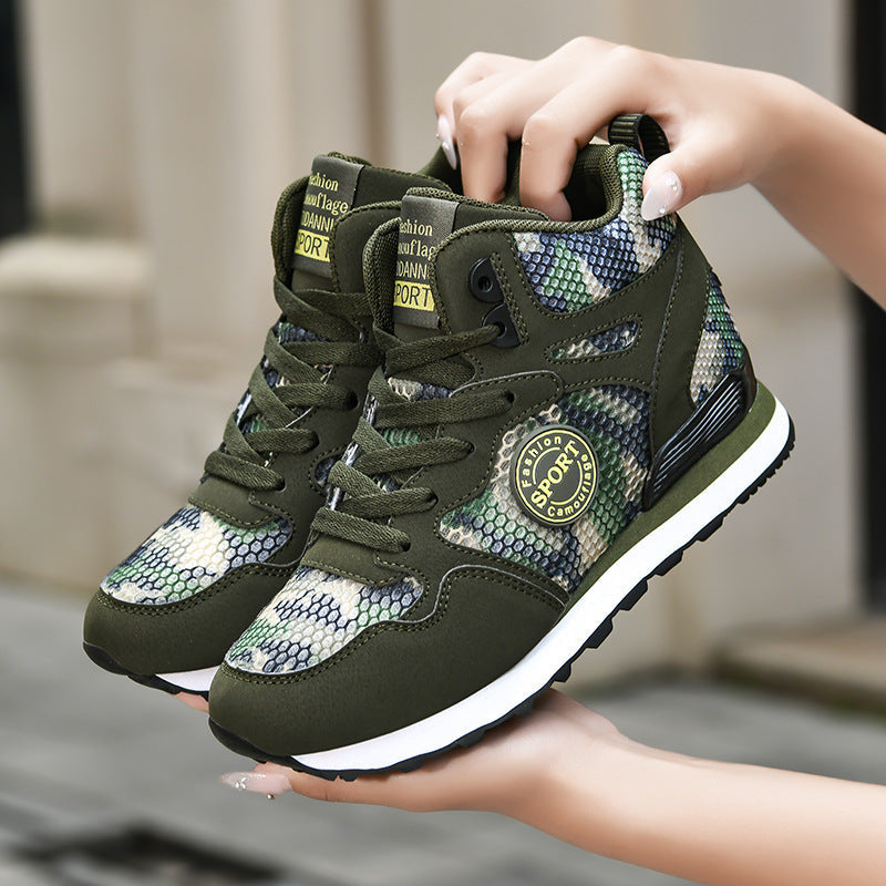 Kvinders Høje Sneakers Camouflage Stil 1