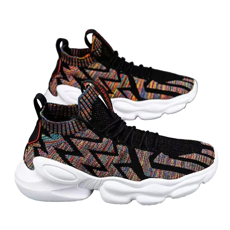 Kvinders Høje Sportssneakers med Strikketeknologi Moderne Design 0