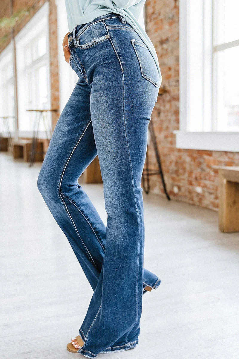 Kvinders Højtaljede Jeans Flare 1