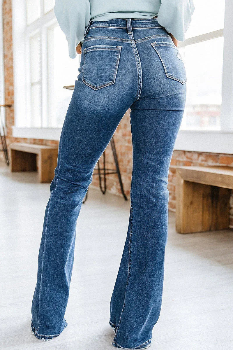 Kvinders Højtaljede Jeans Flare 2