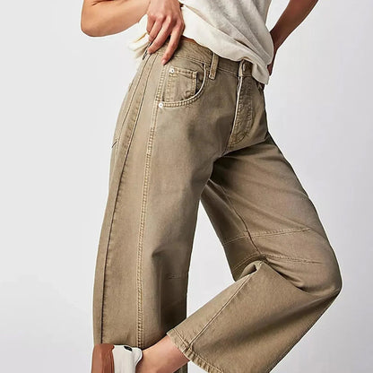 Kvinders Højtaljede Jeans med Brede Ben 5