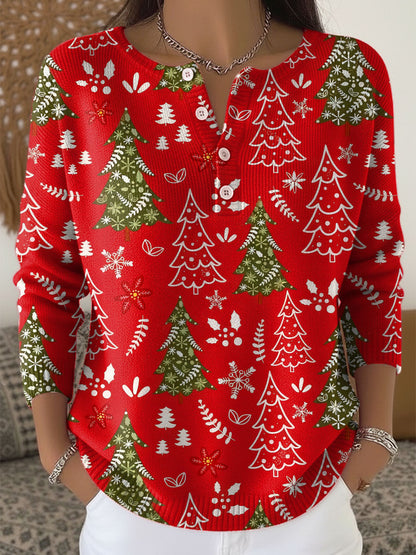 Kvinders Julesweater med Knapper 2