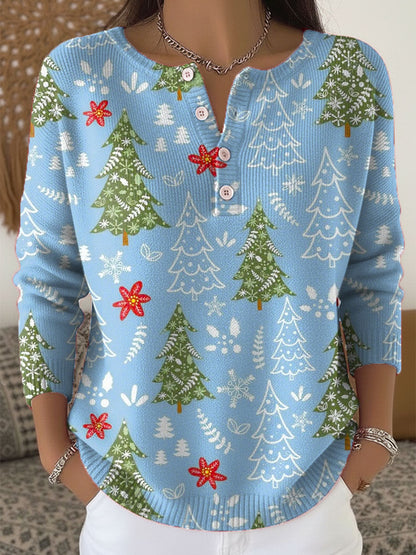 Kvinders Julesweater med Knapper 3