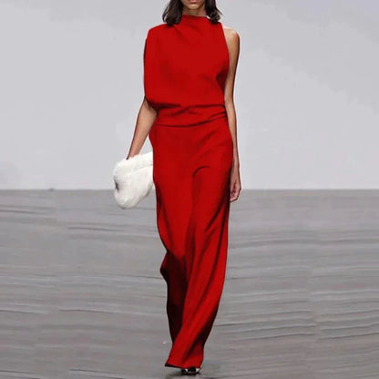 Kvinders Jumpsuit Asymmetrisk Høj Krave 2