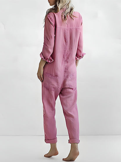 Kvinders Jumpsuit Elegant Polokrage Polyester 3