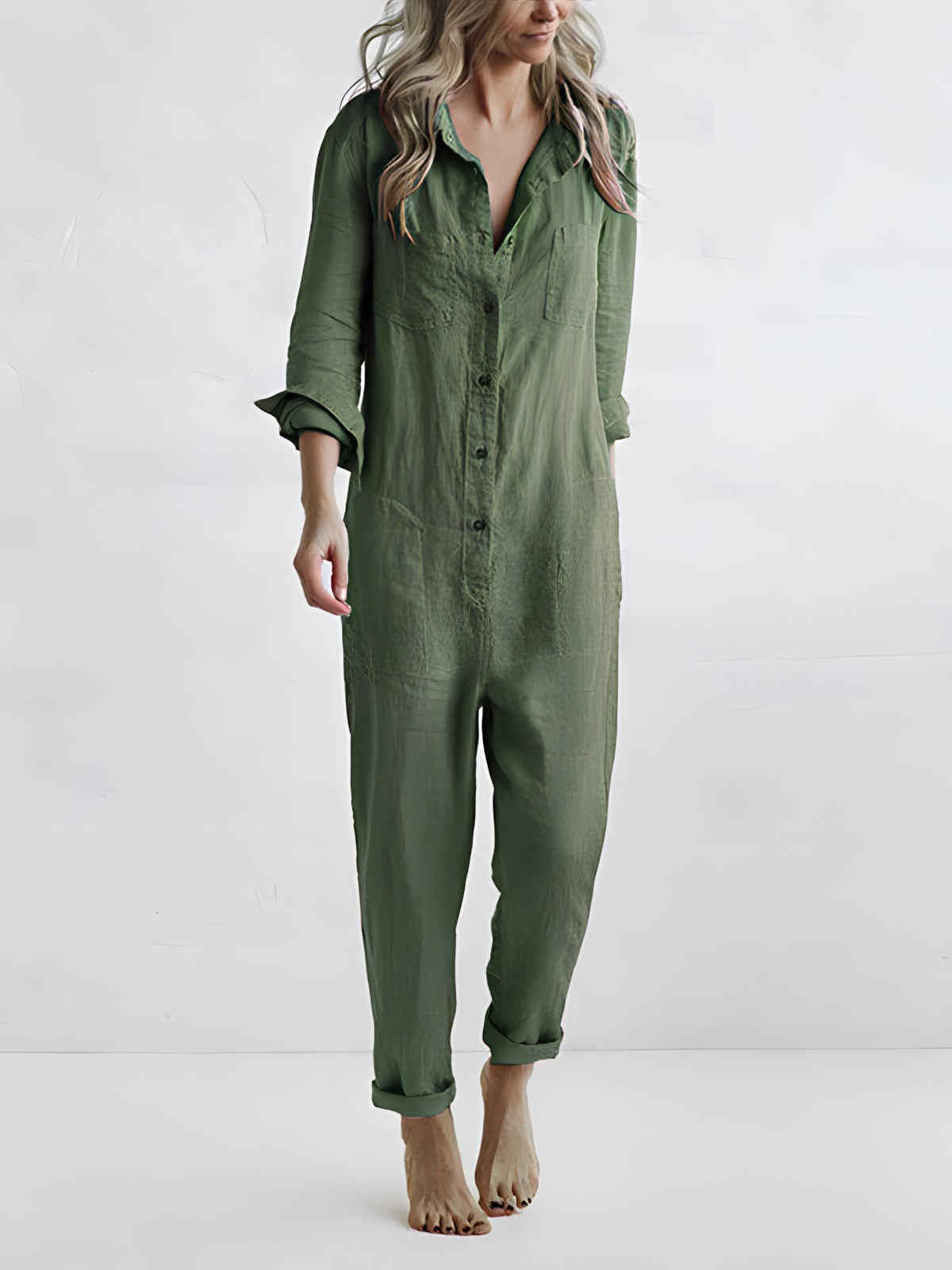 Kvinders Jumpsuit Elegant Polokrage Polyester 4