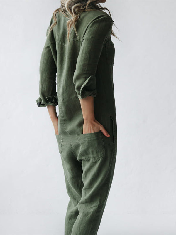 Kvinders Jumpsuit Langærmet Afslappet Stil 2