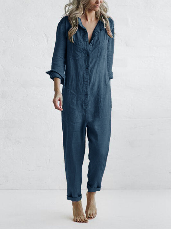 Kvinders Jumpsuit Langærmet Afslappet Stil 7