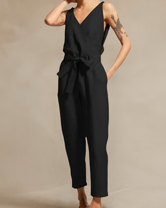 Kvinders Jumpsuit Løs Linnen Stilfuld 4