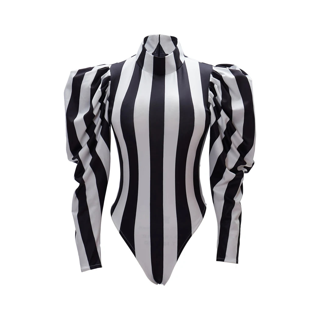 Kvinders Jumpsuit Med Gotisk Stribet Design 0