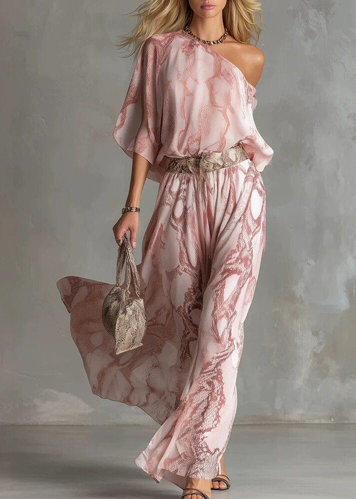 Kvinders Jumpsuit One Shoulder Asymmetrisk Print 0